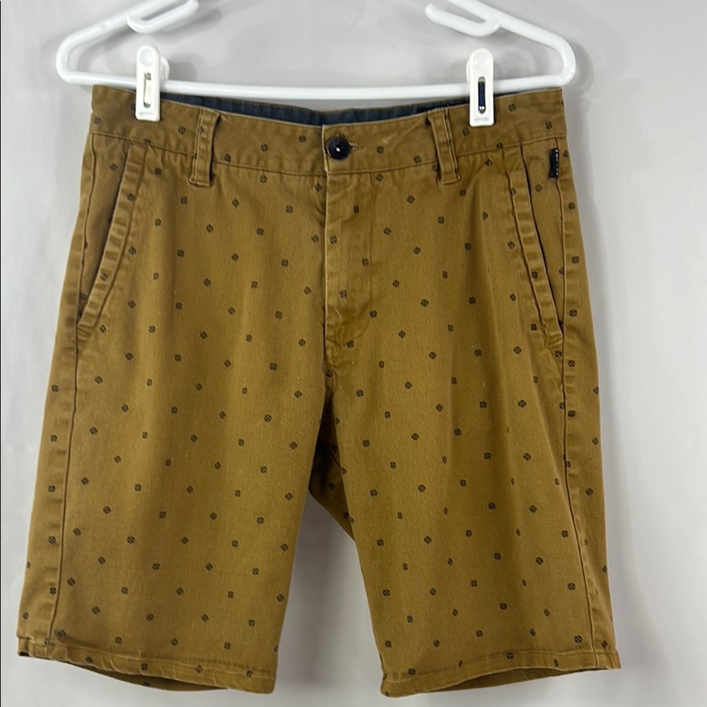 Empyre Boarder Brown Flat Front Skater Grind Shorts with‎ Black Design Size 30